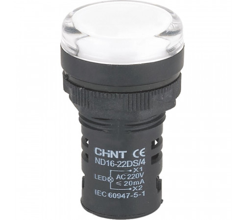 Лампа сигнальная Chint ND16-22DS/4 230 В IP40 белая (593085) Лампа сигнальная Chint ND16-22DS/4 230 В IP40 белая (593085)