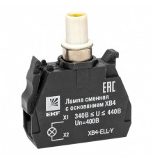 Лампа сменная EKF PROxima ХВ4 10х32х39 мм 400 В IP40 с основанием пластиковая желтая (XB4-ELL-Y)