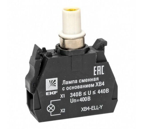 Лампа сменная EKF PROxima ХВ4 10х32х39 мм 400 В IP40 с основанием пластиковая желтая (XB4-ELL-Y) Лампа сменная EKF PROxima ХВ4 10х32х39 мм 400 В IP40 с основанием пластиковая желтая (XB4-ELL-Y)
