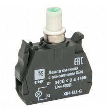 Лампа сменная EKF PROxima ХВ4 10х32х39 мм 400 В IP40 с основанием пластиковая зеленая (XB4-ELL-G)