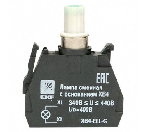 Лампа сменная EKF PROxima ХВ4 10х32х39 мм 400 В IP40 с основанием пластиковая зеленая (XB4-ELL-G) Лампа сменная EKF PROxima ХВ4 10х32х39 мм 400 В IP40 с основанием пластиковая зеленая (XB4-ELL-G)