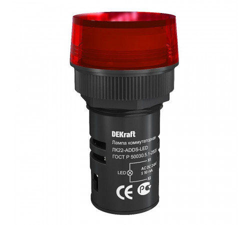 Лампа сигнальная Dekraft ЛK-22 220 В IP54 пластиковая красная (25066DEK) Лампа сигнальная Dekraft ЛK-22 220 В IP54 пластиковая красная (25066DEK)