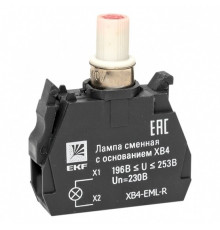 Лампа сменная EKF PROxima ХВ4 10х32х39 мм 230 В IP40 с основанием пластиковая красная (XB4-EML-R)