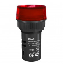 Лампа сигнальная Dekraft ЛK-22 220 В IP54 пластиковая красная (25003DEK)