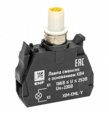 Лампа сменная EKF PROxima ХВ4 10х32х39 мм 230 В IP40 с основанием пластиковая желтая (XB4-EML-Y)