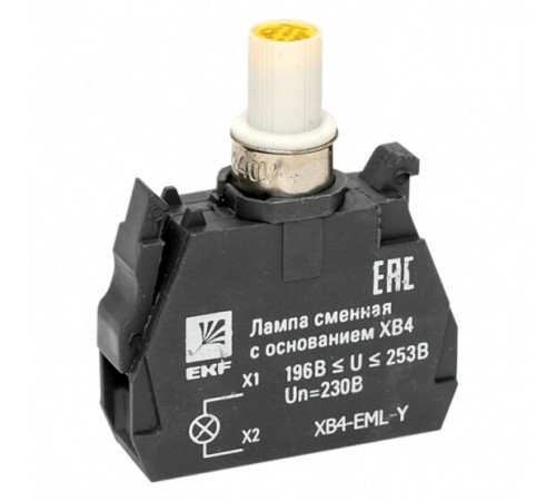 Лампа сменная EKF PROxima ХВ4 10х32х39 мм 230 В IP40 с основанием пластиковая желтая (XB4-EML-Y) Лампа сменная EKF PROxima ХВ4 10х32х39 мм 230 В IP40 с основанием пластиковая желтая (XB4-EML-Y)