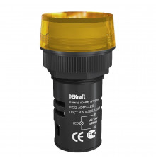 Лампа сигнальная Dekraft ЛK-22 220 В IP54 пластиковая желтая (25004DEK)