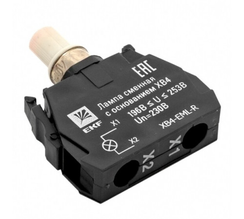 Лампа сменная EKF PROxima ХВ4 10х32х39 мм 230 В IP40 с основанием пластиковая красная (XB4-EML-R)