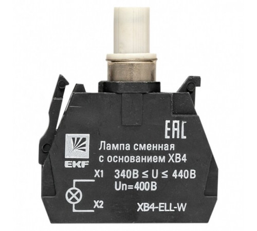 Лампа сменная EKF PROxima ХВ4 10х32х39 мм 400 В IP40 с основанием пластиковая белая (XB4-ELL-W) Лампа сменная EKF PROxima ХВ4 10х32х39 мм 400 В IP40 с основанием пластиковая белая (XB4-ELL-W)