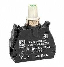 Лампа сменная EKF PROxima ХВ4 10х32х39 мм 230 В IP40 с основанием пластиковая зеленая (XB4-EML-G)