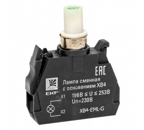 Лампа сменная EKF PROxima ХВ4 10х32х39 мм 230 В IP40 с основанием пластиковая зеленая (XB4-EML-G) Лампа сменная EKF PROxima ХВ4 10х32х39 мм 230 В IP40 с основанием пластиковая зеленая (XB4-EML-G)
