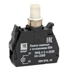 Лампа сменная EKF PROxima ХВ4 10х32х39 мм 230 В IP40 с основанием пластиковая белая (XB4-EML-W)