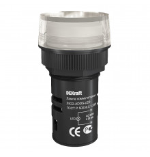 Лампа сигнальная Dekraft ЛK-22 220 В IP54 пластиковая белая (25001DEK)