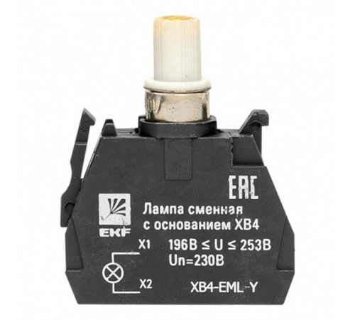 Лампа сменная EKF PROxima ХВ4 10х32х39 мм 230 В IP40 с основанием пластиковая желтая (XB4-EML-Y) Лампа сменная EKF PROxima ХВ4 10х32х39 мм 230 В IP40 с основанием пластиковая желтая (XB4-EML-Y)