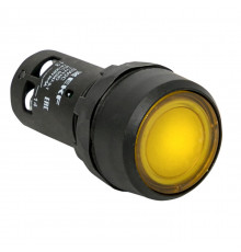 Кнопка плоская EKF PROxima SW2C-10D 230 В IP54 без фиксации с подсветкой желтая (sw2c-md-y)