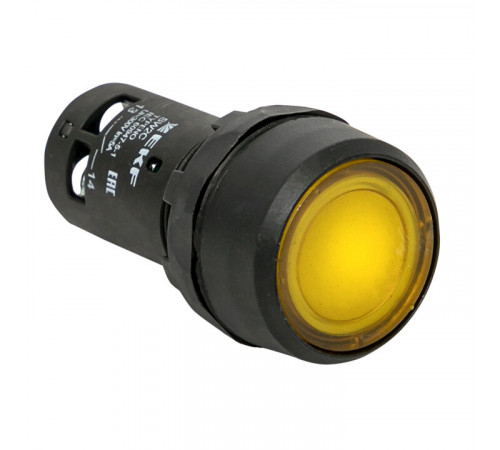 Кнопка плоская EKF PROxima SW2C-10D 230 В IP54 без фиксации с подсветкой желтая (sw2c-md-y)