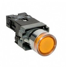 Кнопка плоская EKF PROxima ВА51 230 В IP65 без фиксации с подсветкой желтая (xb2-bw51-230-65)