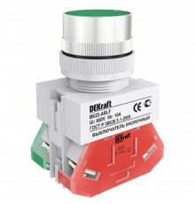 Кнопка плоская Dekraft ВK-22 ABLF D22 660 В IP54 без фиксации зеленая (25013DEK)