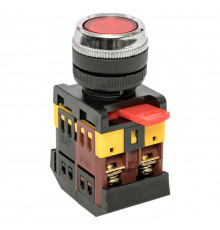 Кнопка плоская EKF PROxima ABLFS-22 230 В IP40 без фиксации с подсветкой красная (ablfs-22-r)