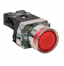 Кнопка плоская EKF PROxima ВА42 24 В IP40 без фиксации с подсветкой красная (xb2-bw42-24)
