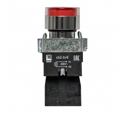 Кнопка плоская EKF PROxima ВА42 230 В IP40 без фиксации с подсветкой красная (xb2-bw42-230) Кнопка плоская EKF PROxima ВА42 230 В IP40 без фиксации с подсветкой красная (xb2-bw42-230)