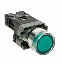 Кнопка плоская EKF PROxima ВА31 230 В IP65 без фиксации с подсветкой зеленая (xb2-bw31-230-65)