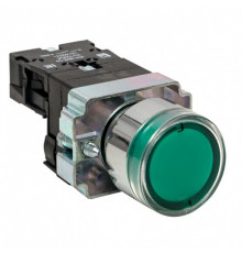 Кнопка плоская EKF PROxima ВА31 24 В IP40 без фиксации с подсветкой зеленая (xb2-bw31-24)