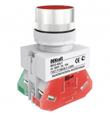 Кнопка плоская Dekraft ВK-22 ABLF D22 660 В IP54 без фиксации красная (25014DEK)