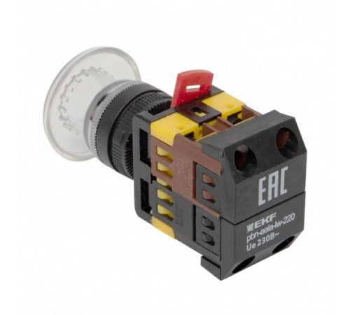 Кнопка грибок EKF PROxima AELA-22 230 В 1NO+1NC IP40 без фиксации с подсветкой белая (pbn-aela-1w-220)