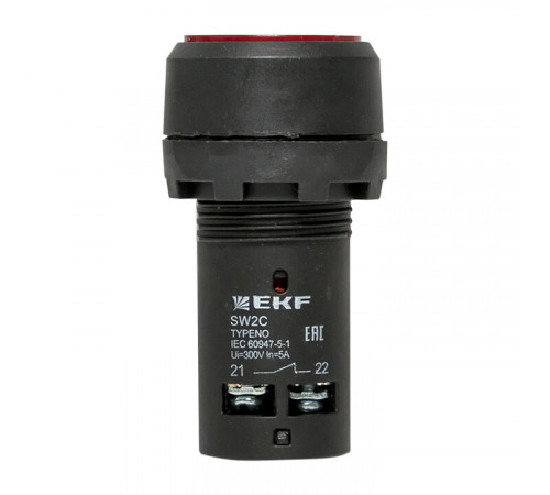 Кнопка плоская EKF PROxima SW2C-10D 230 В IP54 без фиксации с подсветкой красная (sw2c-md-r) Кнопка плоская EKF PROxima SW2C-10D 230 В IP54 без фиксации с подсветкой красная (sw2c-md-r)