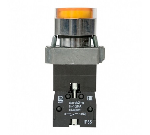 Кнопка плоская EKF PROxima ВА51 230 В IP65 без фиксации с подсветкой желтая (xb2-bw51-230-65) Кнопка плоская EKF PROxima ВА51 230 В IP65 без фиксации с подсветкой желтая (xb2-bw51-230-65)