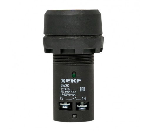 Кнопка плоская EKF PROxima SW2C-10D 230 В IP54 без фиксации с подсветкой желтая (sw2c-md-y)