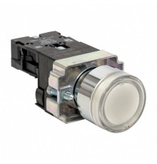 Кнопка плоская EKF PROxima ВА51 230 В IP40 без фиксации с подсветкой белая (xb2-bw21-230)