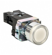 Кнопка плоская EKF PROxima BA21 24 В IP40 без фиксации с подсветкой белая (xb2-bw21-24)