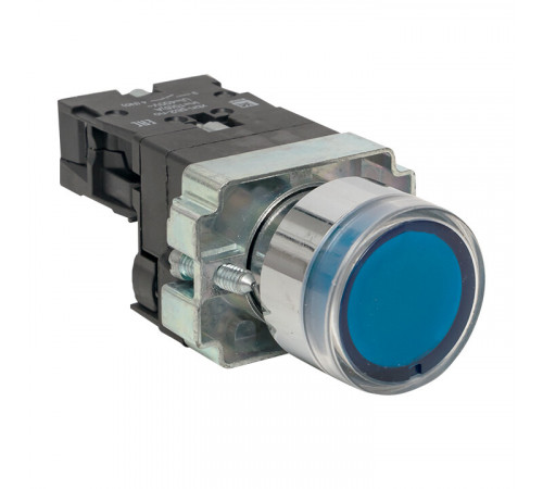 Кнопка плоская EKF PROxima BA61 230 В IP40 с подсветкой синяя (xb2-bw61-230)