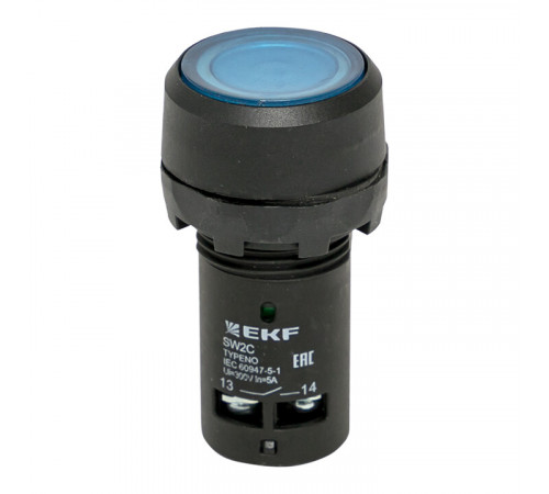 Кнопка плоская EKF PROxima SW2C-10D 230 В IP54 без фиксации с подсветкой синяя (sw2c-md-b) Кнопка плоская EKF PROxima SW2C-10D 230 В IP54 без фиксации с подсветкой синяя (sw2c-md-b)