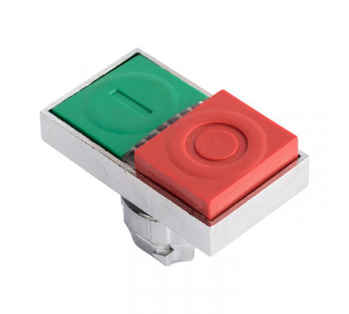 Кнопка прямоугольная EKF PROxima XB4 220 В IP54 с подсветкой пуск-стоп красно-зеленая (XB4BW84)