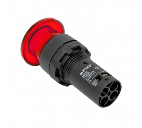 Кнопка грибок EKF PROxima SW2C-MD 230 В 1NC IP54 без фиксации с подсветкой красная (sw2c-md-rr)