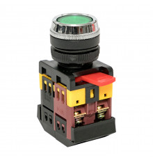 Кнопка плоская EKF PROxima ABLFS-22 230 В IP40 без фиксации с подсветкой зеленая (ablfs-22-g)