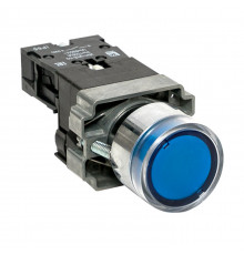 Кнопка плоская EKF PROxima BA61 230 В IP65 с подсветкой синяя (xb2-bw61-230-65)