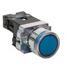 Кнопка плоская EKF PROxima BW61 24 В IP40 с подсветкой синяя (xb2-bw61-24)