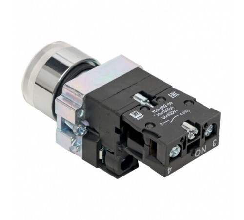 Кнопка плоская EKF PROxima BA21 24 В IP40 без фиксации с подсветкой белая (xb2-bw21-24)