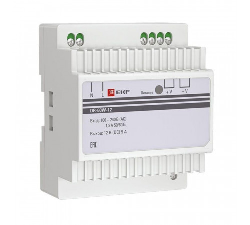 Блок питания 12 В EKF PROxima dr-60w (dr-60w-12)