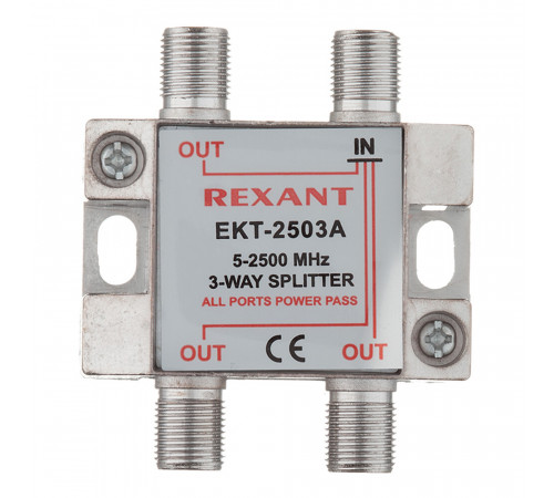 ТВ делитель Rexant Спутник 3 F-выхода (05-6202) ТВ делитель Rexant Спутник 3 F-выхода (05-6202)
