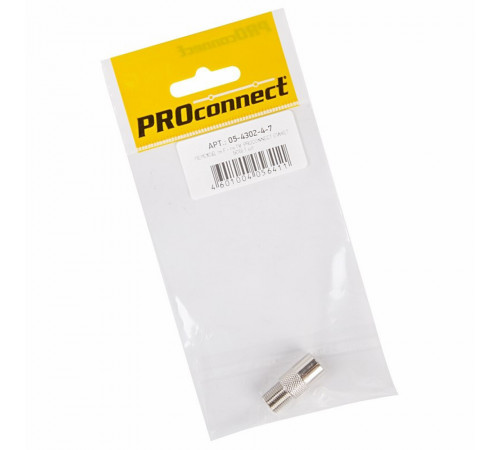 Переходник Proconnect гнездо F-штекер ТВ (05-4302-4-7) Переходник Proconnect гнездо F-штекер ТВ (05-4302-4-7)