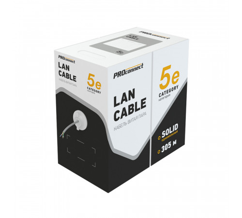 Интернет-кабель (витая пара) UTP 4PR CAT5e 4х2х0,5 мм Proconnect Light (305 м) Интернет-кабель (витая пара) UTP 4PR CAT5e 4х2х0,5 мм Proconnect Light (305 м)