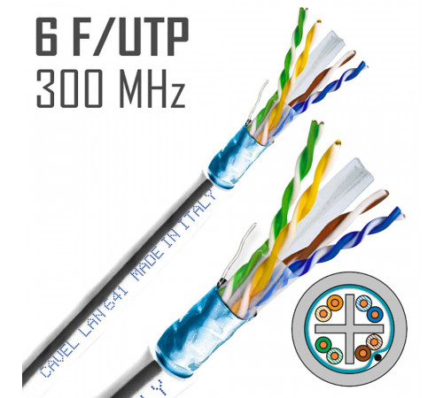 Интернет-кабель (витая пара) FTP CAT6 LAN 641 4х2х0,57 мм экранированный Cavel (200 м) Интернет-кабель (витая пара) FTP CAT6 LAN 641 4х2х0,57 мм экранированный Cavel (200 м)
