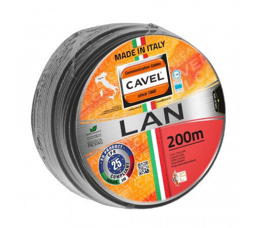 Интернет-кабель уличный (витая пара) FTP CAT5e LAN 541 2G 4х2х0,51 мм экранированный Cavel (200 м) Интернет-кабель уличный (витая пара) FTP CAT5e LAN 541 2G 4х2х0,51 мм экранированный Cavel (200 м)