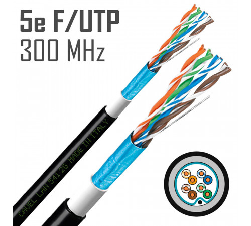 Интернет-кабель уличный (витая пара) FTP CAT5e LAN 541 2G 4х2х0,51 мм экранированный Cavel (200 м) Интернет-кабель уличный (витая пара) FTP CAT5e LAN 541 2G 4х2х0,51 мм экранированный Cavel (200 м)