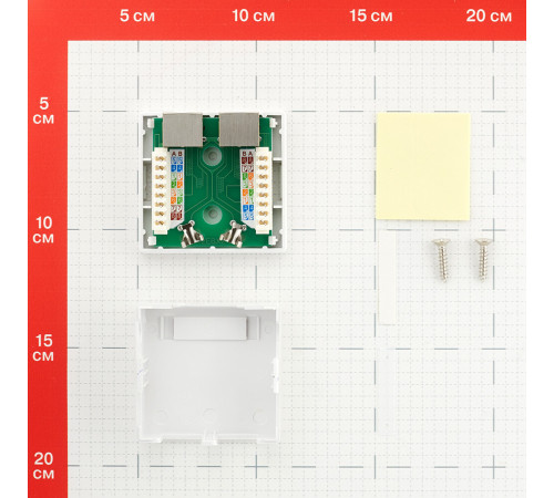 Розетка компьютерная экранированная Hyperline 8P8C CAT6 2 гнезда (430237)